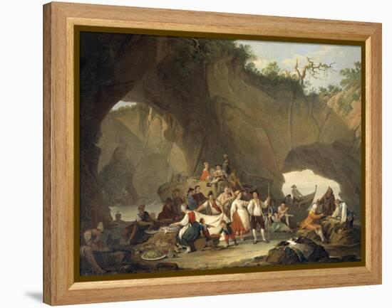 Ordinary People Having Lunch in Front of the Grotto-Pietro Fragiacomo-Framed Premier Image Canvas