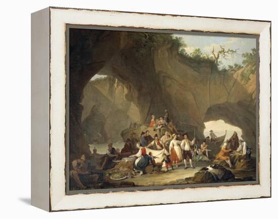 Ordinary People Having Lunch in Front of the Grotto-Pietro Fragiacomo-Framed Premier Image Canvas