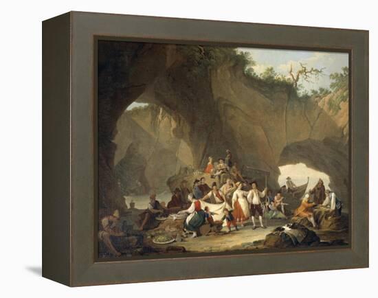 Ordinary People Having Lunch in Front of the Grotto-Pietro Fragiacomo-Framed Premier Image Canvas
