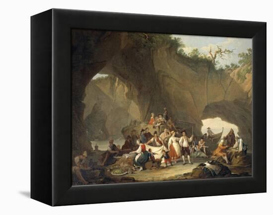 Ordinary People Having Lunch in Front of the Grotto-Pietro Fragiacomo-Framed Premier Image Canvas