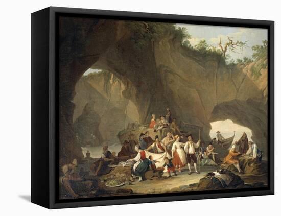 Ordinary People Having Lunch in Front of the Grotto-Pietro Fragiacomo-Framed Premier Image Canvas