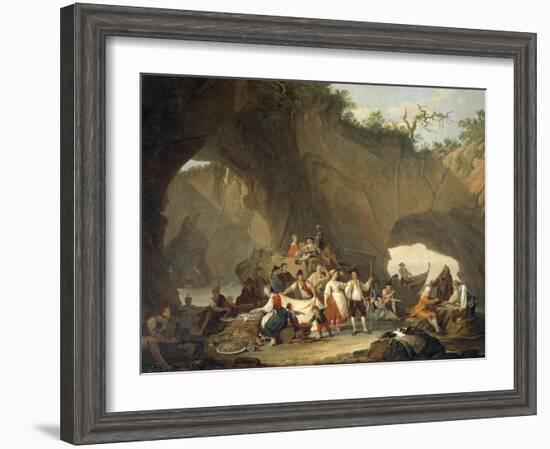 Ordinary People Having Lunch in Front of the Grotto-Pietro Fragiacomo-Framed Giclee Print