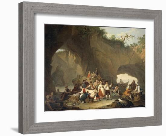 Ordinary People Having Lunch in Front of the Grotto-Pietro Fragiacomo-Framed Giclee Print