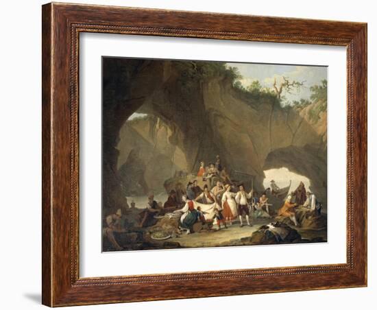 Ordinary People Having Lunch in Front of the Grotto-Pietro Fragiacomo-Framed Giclee Print