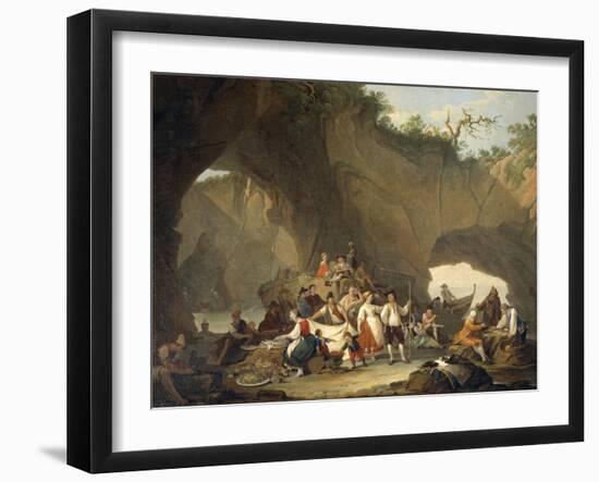 Ordinary People Having Lunch in Front of the Grotto-Pietro Fragiacomo-Framed Giclee Print