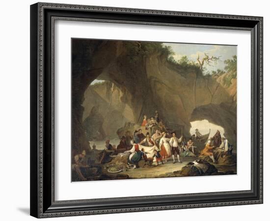 Ordinary People Having Lunch in Front of the Grotto-Pietro Fragiacomo-Framed Giclee Print