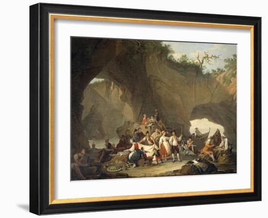 Ordinary People Having Lunch in Front of the Grotto-Pietro Fragiacomo-Framed Giclee Print