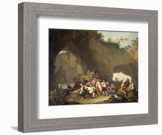 Ordinary People Having Lunch in Front of the Grotto-Pietro Fragiacomo-Framed Giclee Print