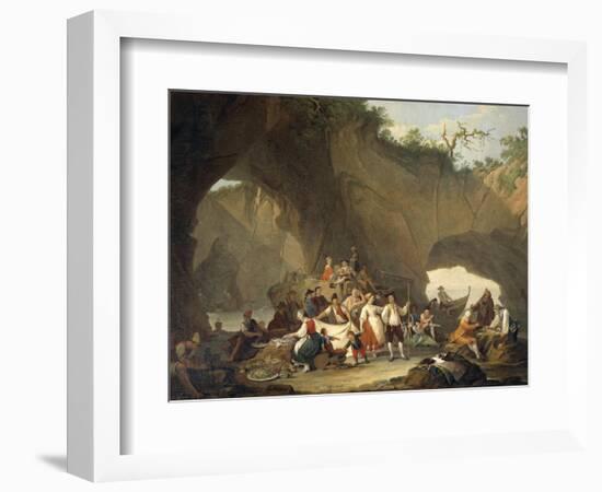 Ordinary People Having Lunch in Front of the Grotto-Pietro Fragiacomo-Framed Giclee Print