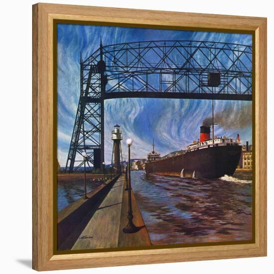 "Ore Barge," June 14, 1947-John Atherton-Framed Premier Image Canvas
