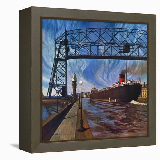 "Ore Barge," June 14, 1947-John Atherton-Framed Premier Image Canvas