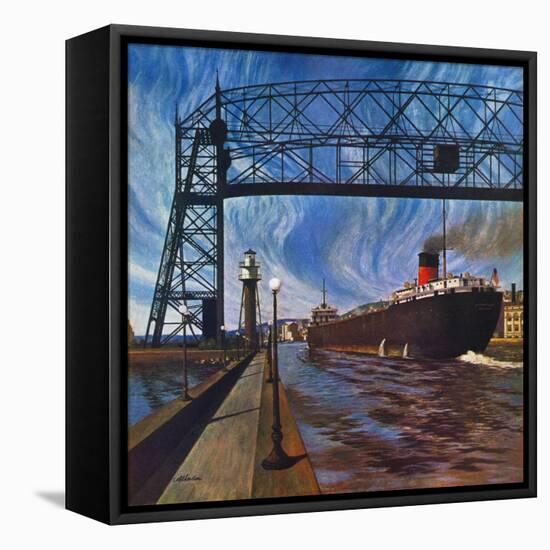 "Ore Barge," June 14, 1947-John Atherton-Framed Premier Image Canvas