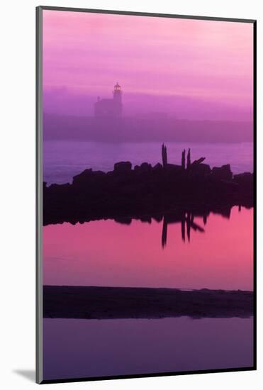 Oregon, Bandon. Coquille River Lighthouse at Dawn in Natural Color-Jaynes Gallery-Mounted Photographic Print