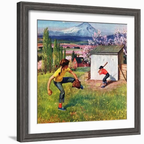 "Oregon Baseball", April 21, 1951-John Clymer-Framed Giclee Print