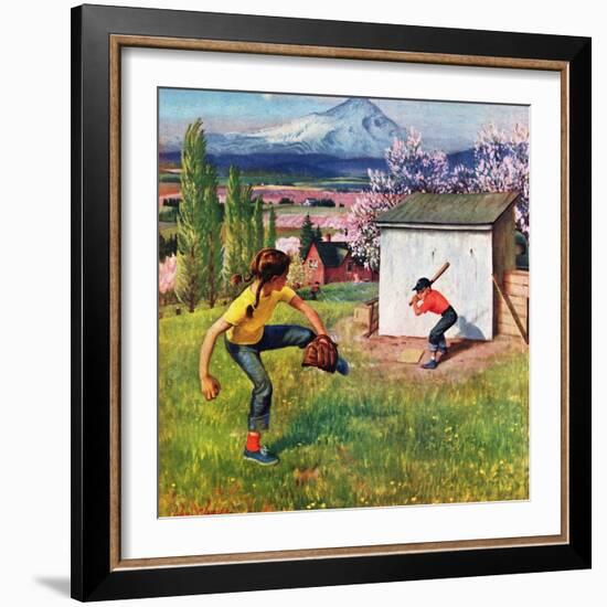 "Oregon Baseball", April 21, 1951-John Clymer-Framed Giclee Print