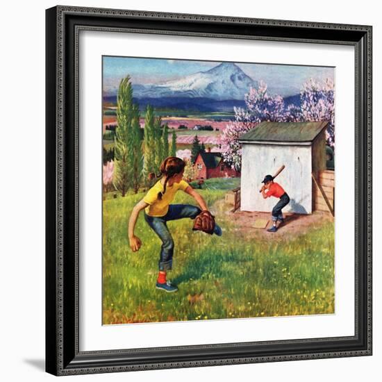 "Oregon Baseball", April 21, 1951-John Clymer-Framed Giclee Print