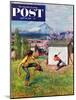 "Oregon Baseball" Saturday Evening Post Cover, April 21, 1951-John Clymer-Mounted Giclee Print