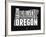 Oregon Black and White Map-NaxArt-Framed Art Print