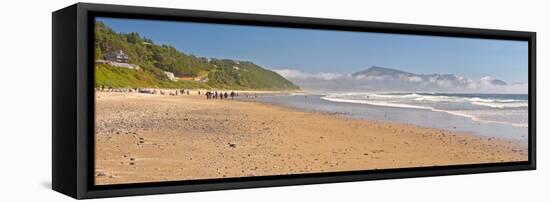 Oregon coast beach, Oceanside, Tillamook County, Oregon, USA-null-Framed Premier Image Canvas