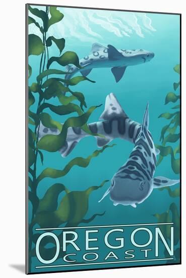 Oregon Coast - Leopard Shark-Lantern Press-Mounted Art Print