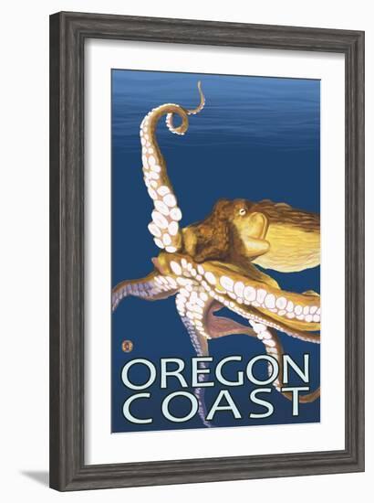 Oregon Coast Octopus-Lantern Press-Framed Art Print