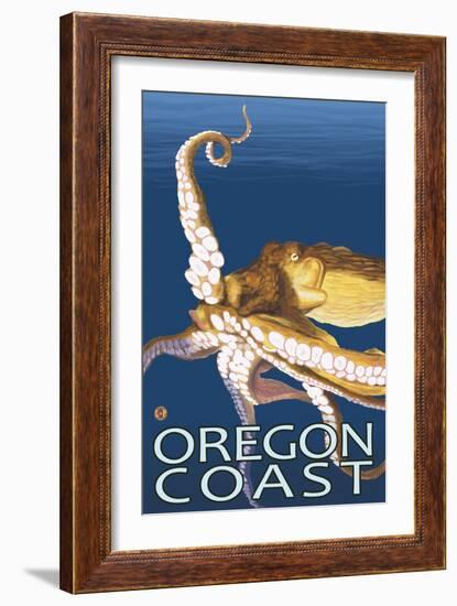 Oregon Coast Octopus-Lantern Press-Framed Art Print