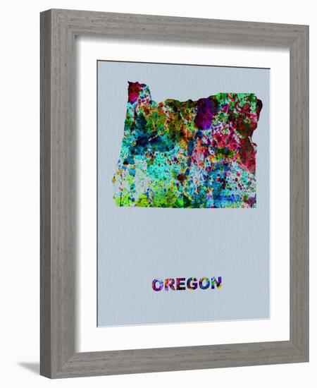 Oregon Color Splatter Map-NaxArt-Framed Art Print