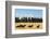 Oregon, Columbia River Basin, Deschutes River Basin, metal sculpture of mustangs in field-Alison Jones-Framed Photographic Print