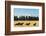 Oregon, Columbia River Basin, Deschutes River Basin, metal sculpture of mustangs in field-Alison Jones-Framed Photographic Print