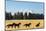 Oregon, Columbia River Basin, Deschutes River Basin, metal sculpture of mustangs in field-Alison Jones-Mounted Photographic Print