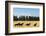 Oregon, Columbia River Basin, Deschutes River Basin, metal sculpture of mustangs in field-Alison Jones-Framed Photographic Print