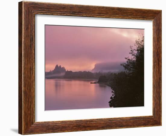 Oregon, Columbia River Gorge. Fog Along Columbia River-Steve Terrill-Framed Photographic Print