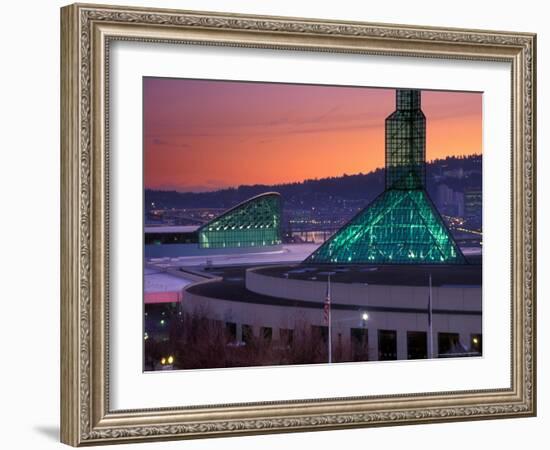 Oregon Convention Center at Sunset, Portland, Oregon, USA-Janis Miglavs-Framed Photographic Print
