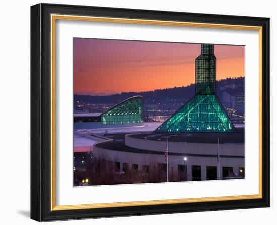 Oregon Convention Center at Sunset, Portland, Oregon, USA-Janis Miglavs-Framed Photographic Print