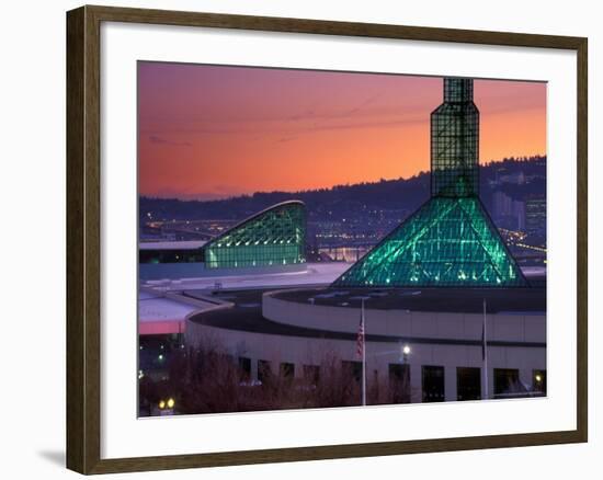 Oregon Convention Center at Sunset, Portland, Oregon, USA-Janis Miglavs-Framed Photographic Print