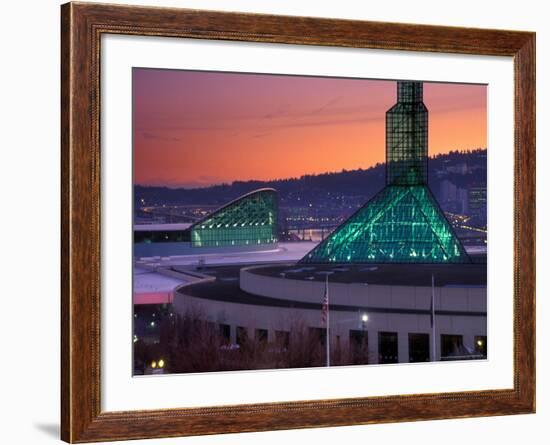 Oregon Convention Center at Sunset, Portland, Oregon, USA-Janis Miglavs-Framed Photographic Print