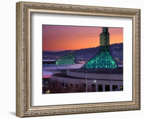 Oregon Convention Center at Sunset, Portland, Oregon, USA-Janis Miglavs-Framed Photographic Print