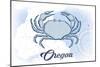 Oregon - Crab - Blue - Coastal Icon-Lantern Press-Mounted Art Print