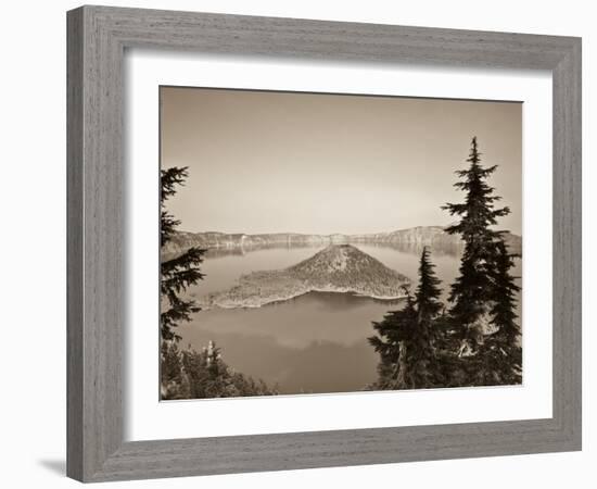 Oregon, Crater Lake National Park, Crater Lake and Wizard Island, USA-Michele Falzone-Framed Photographic Print