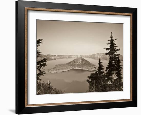 Oregon, Crater Lake National Park, Crater Lake and Wizard Island, USA-Michele Falzone-Framed Photographic Print