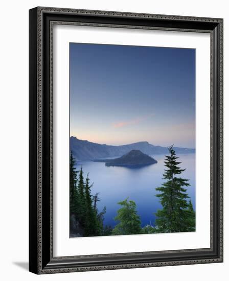 Oregon, Crater Lake National Park, Crater Lake and Wizard Island, USA-Michele Falzone-Framed Photographic Print