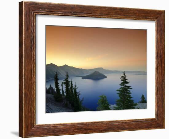 Oregon, Crater Lake National Park, Crater Lake and Wizard Island, USA-Michele Falzone-Framed Photographic Print