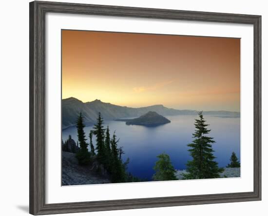 Oregon, Crater Lake National Park, Crater Lake and Wizard Island, USA-Michele Falzone-Framed Photographic Print