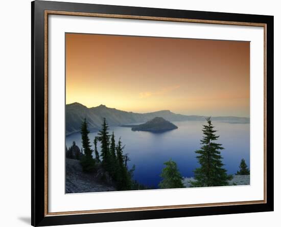 Oregon, Crater Lake National Park, Crater Lake and Wizard Island, USA-Michele Falzone-Framed Photographic Print