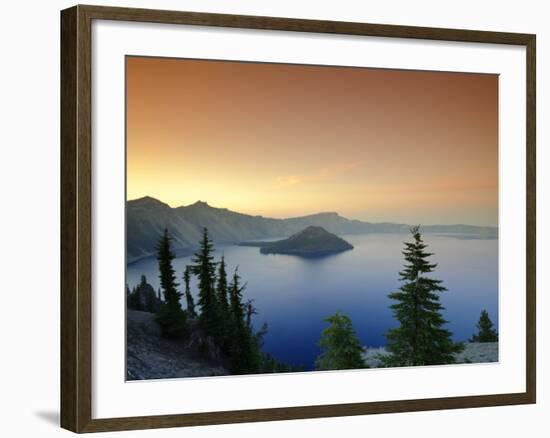 Oregon, Crater Lake National Park, Crater Lake and Wizard Island, USA-Michele Falzone-Framed Photographic Print