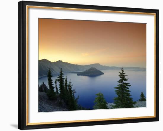 Oregon, Crater Lake National Park, Crater Lake and Wizard Island, USA-Michele Falzone-Framed Photographic Print