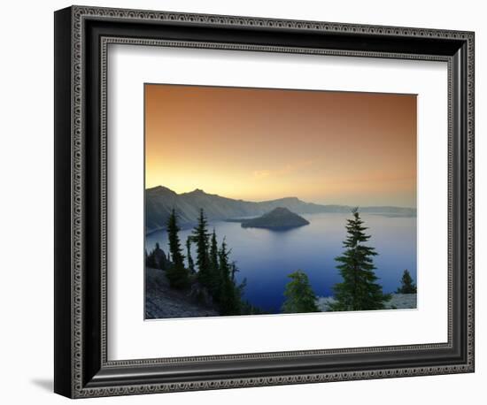 Oregon, Crater Lake National Park, Crater Lake and Wizard Island, USA-Michele Falzone-Framed Photographic Print