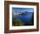 Oregon. Crater Lake NP, Wizard Island and Crater Lake with a grove of mountain hemlock-John Barger-Framed Photographic Print