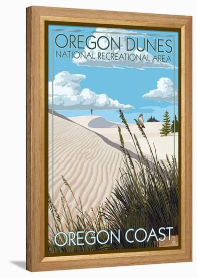 Oregon Dunes National Recreational Area - Day Scene-Lantern Press-Framed Stretched Canvas