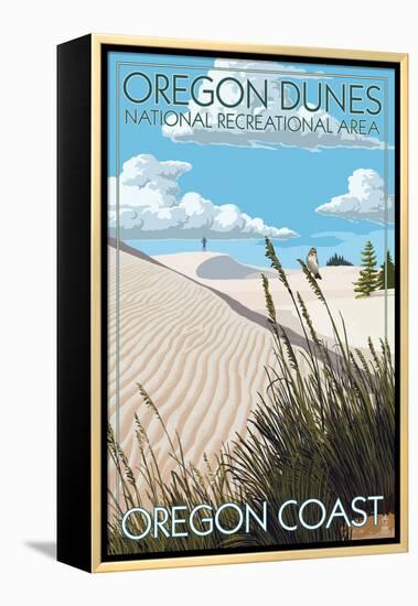 Oregon Dunes National Recreational Area - Day Scene-Lantern Press-Framed Stretched Canvas